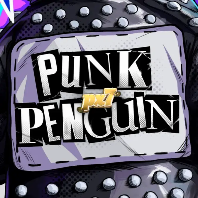 Cenário de concerto punk com pinguins no slot Punk Penguin